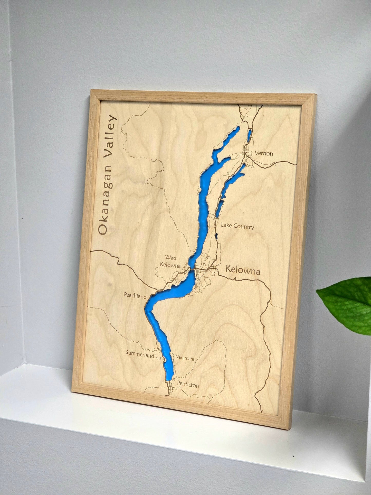 Okanagan Valley | 12x16 Framed Wood Map