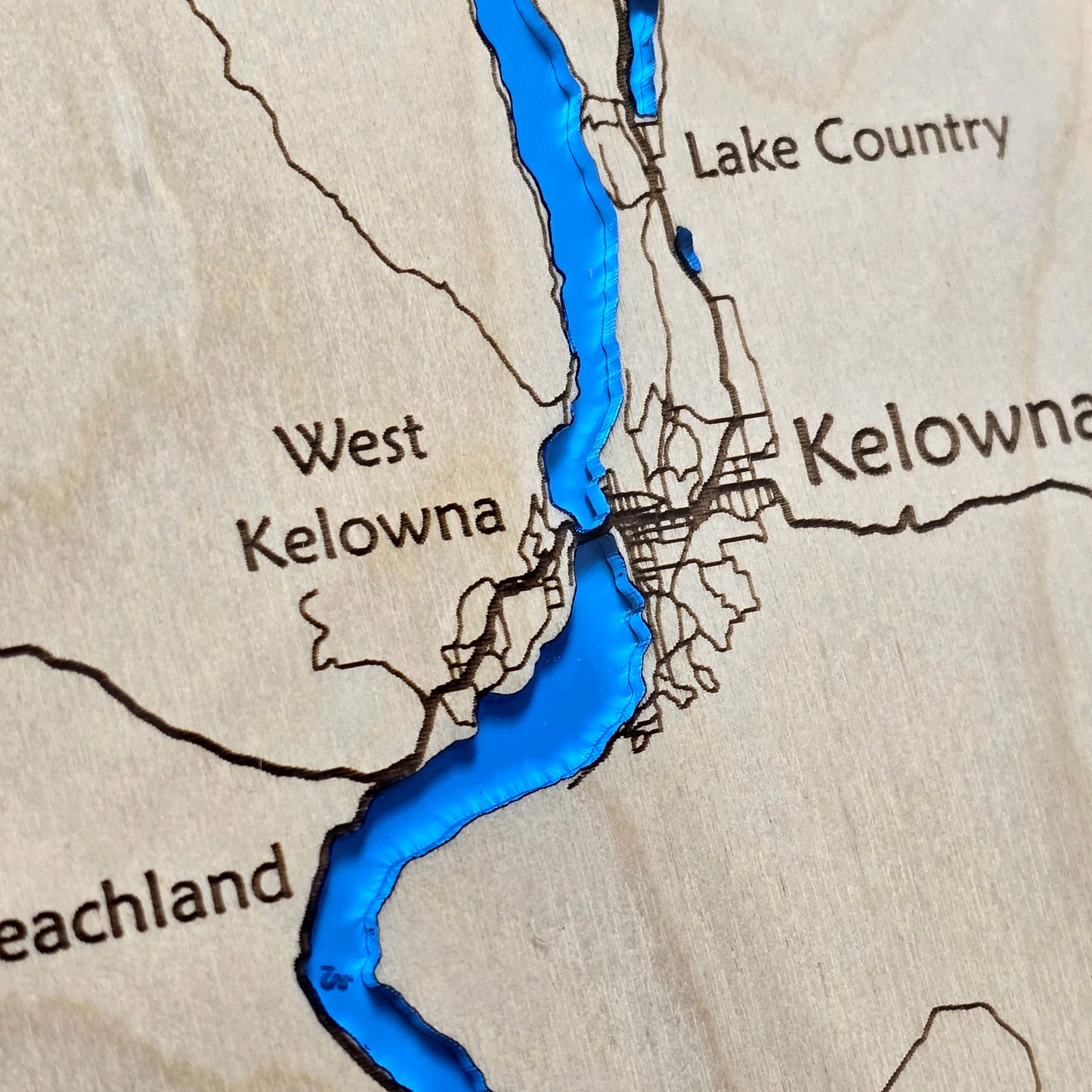 Okanagan Valley | 5x7 Framed Wood Map