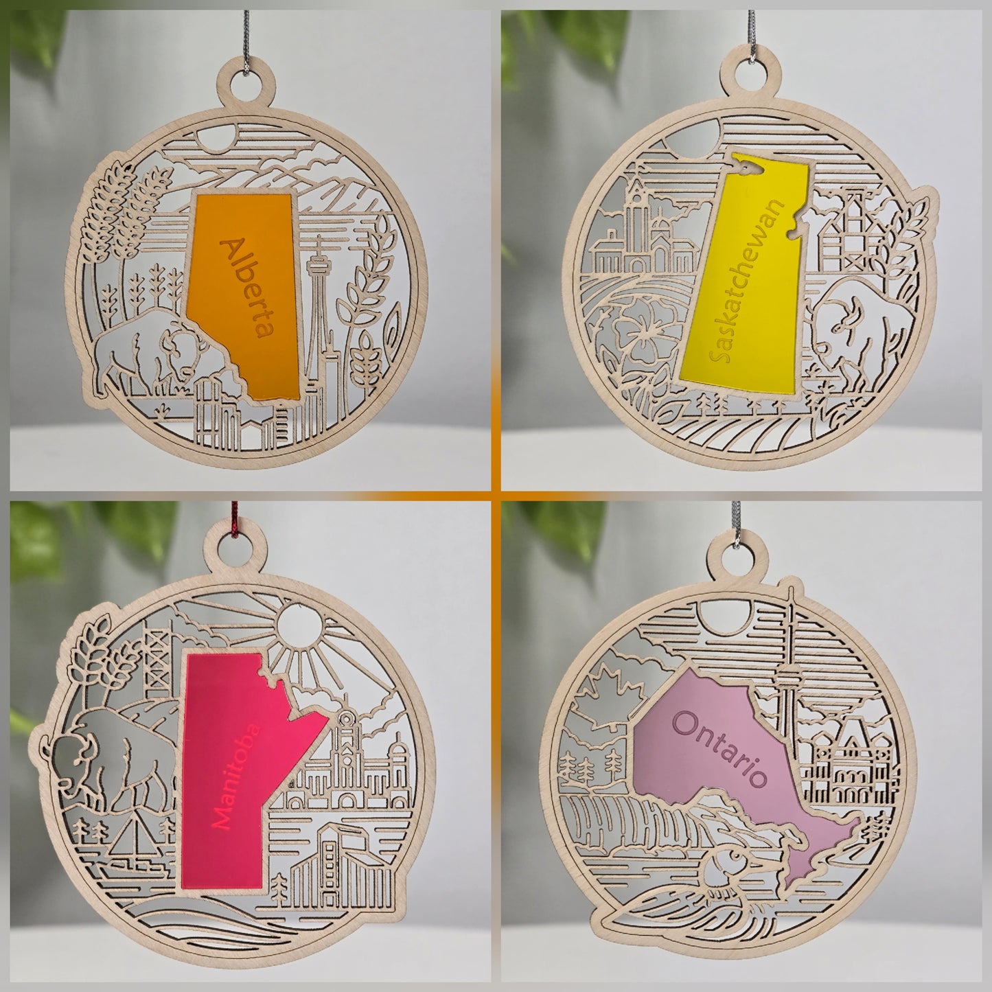 Canadian Provinces | Wooden Ornament