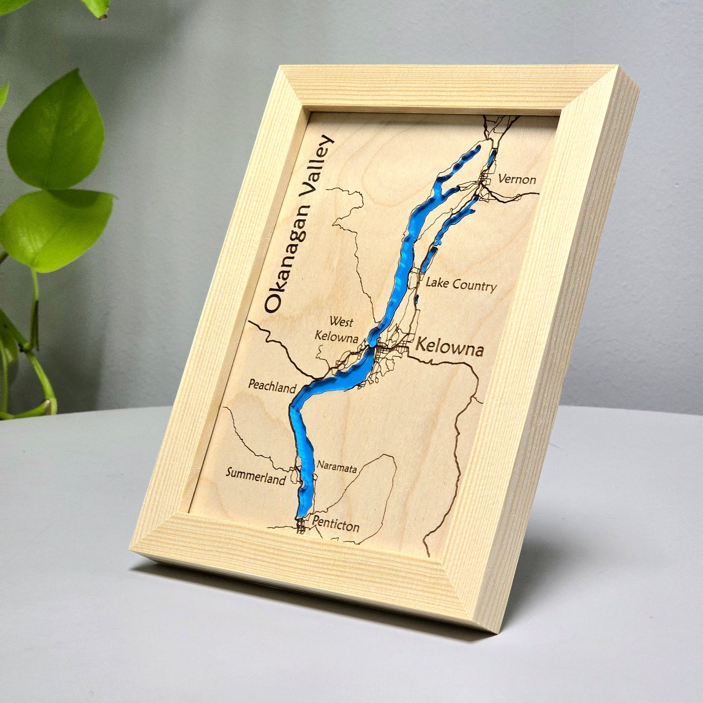 Okanagan Valley | 5x7 Framed Wood Map
