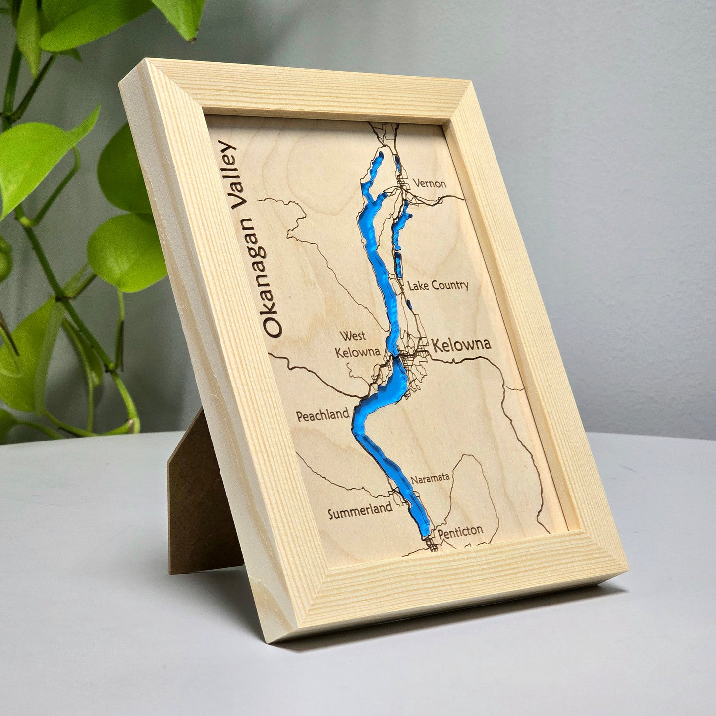 Okanagan Valley | 5x7 Framed Wood Map