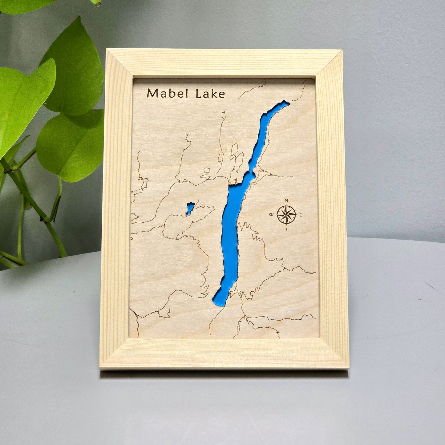Mabel Lake | 5x7 Framed Wood Map