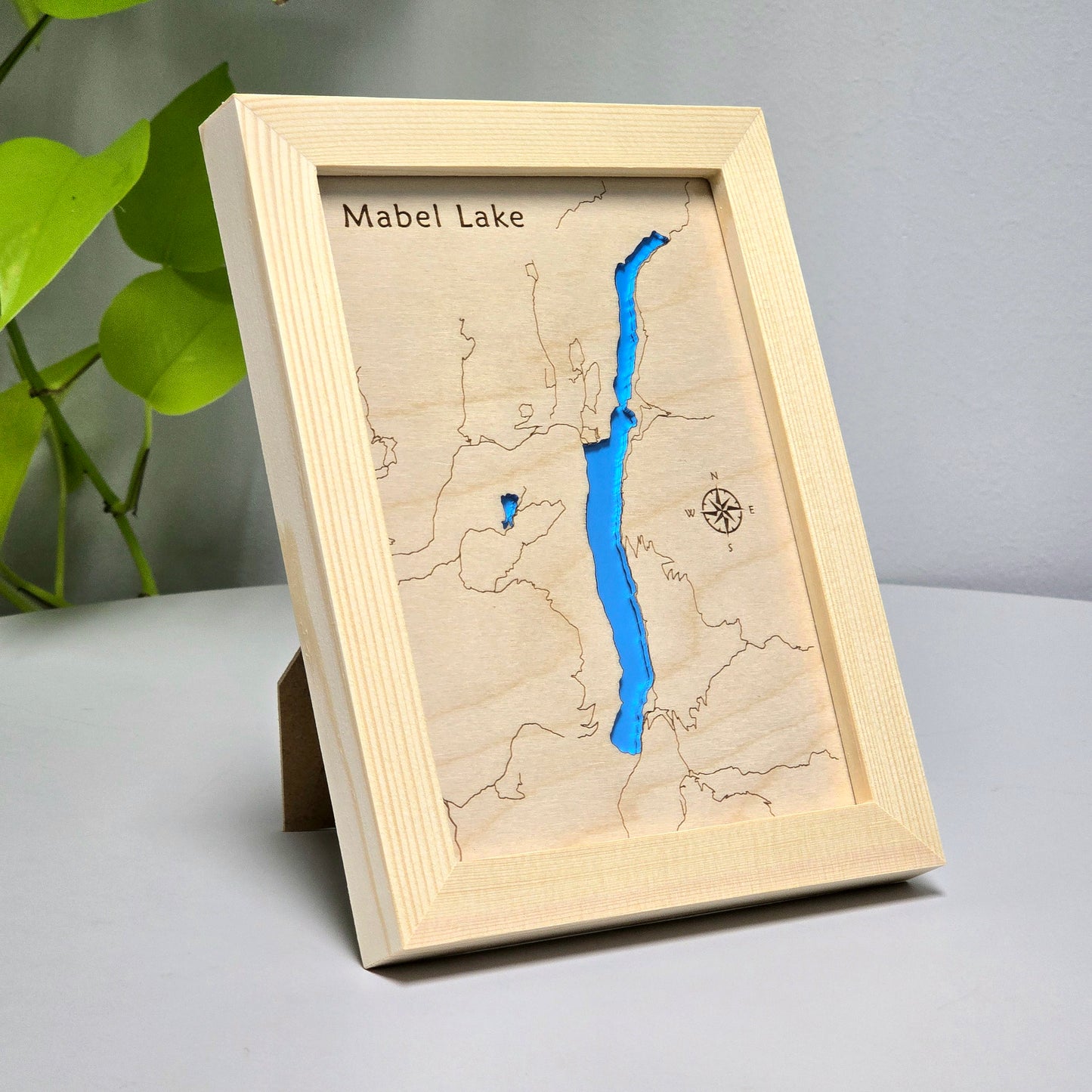 Mabel Lake | 5x7 Framed Wood Map