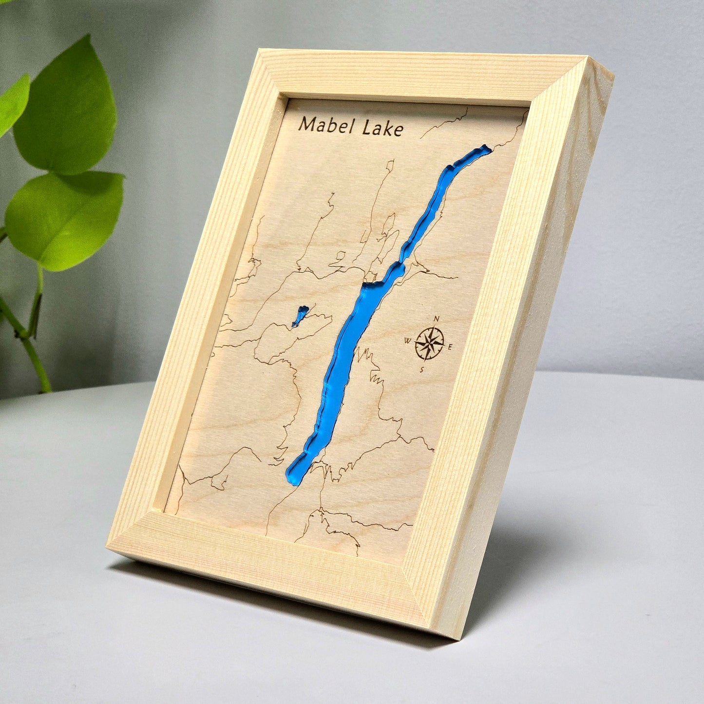 Mabel Lake | 5x7 Framed Wood Map