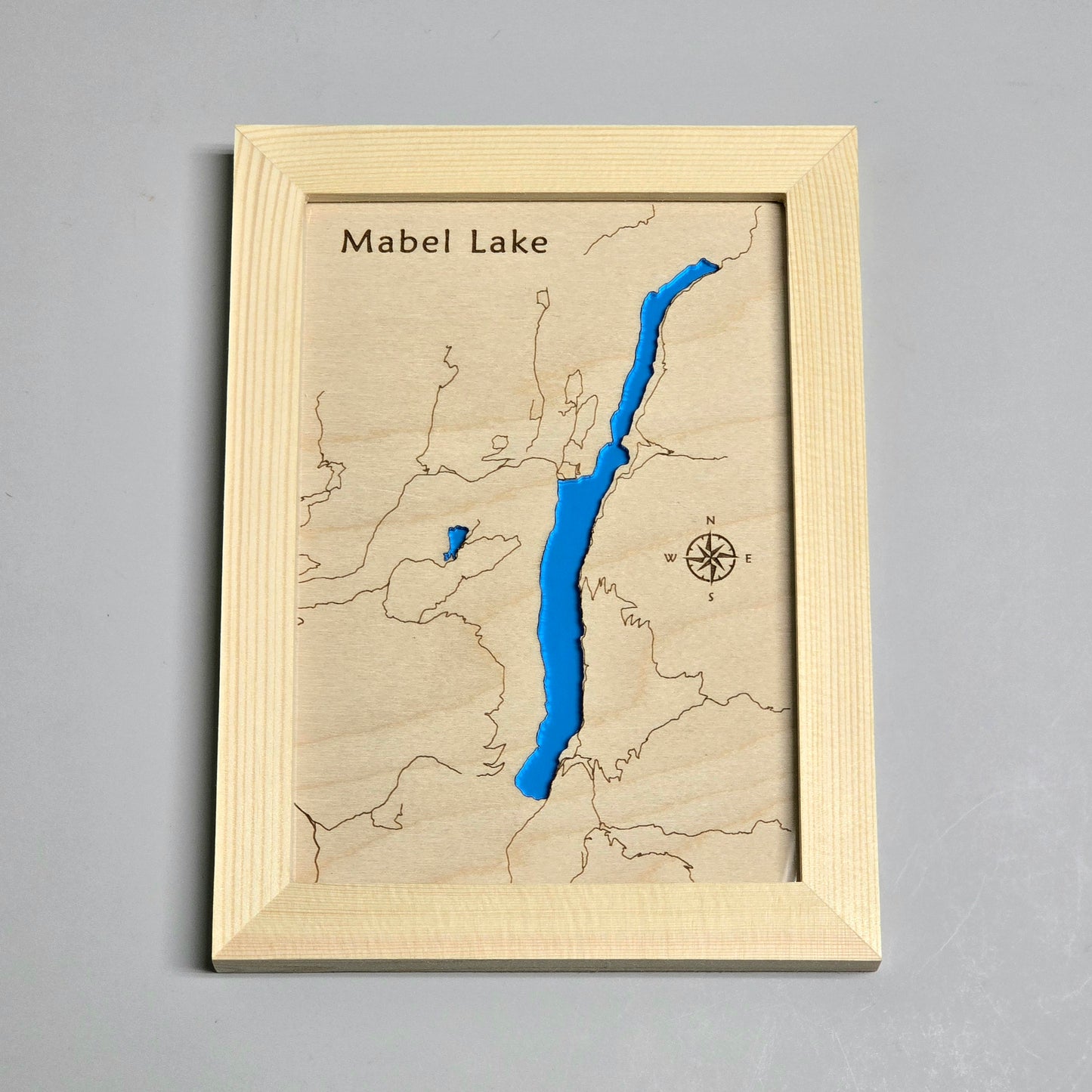 Mabel Lake | 5x7 Framed Wood Map