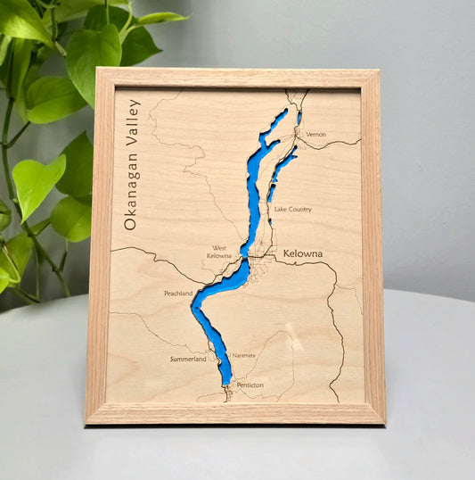 Okanagan Valley | 8x10 Framed Wood Map