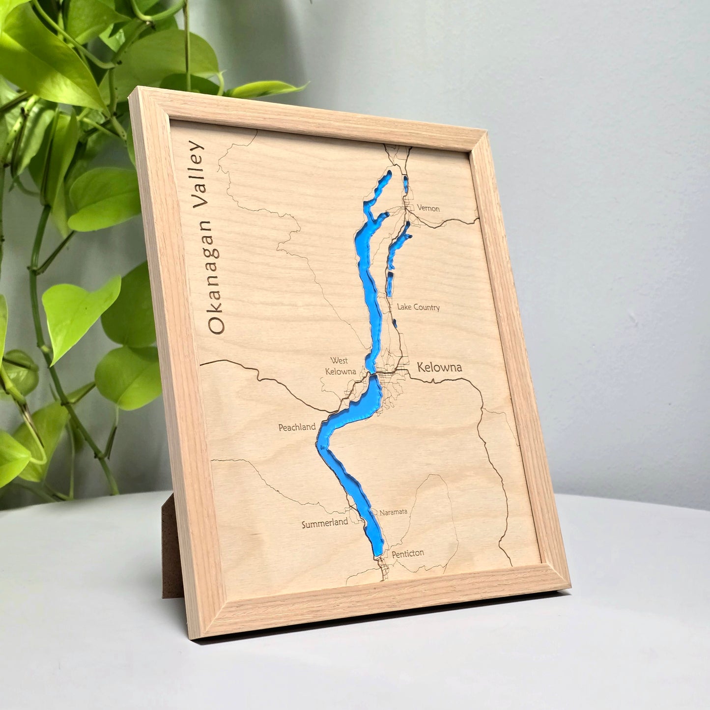 Okanagan Valley | 8x10 Framed Wood Map