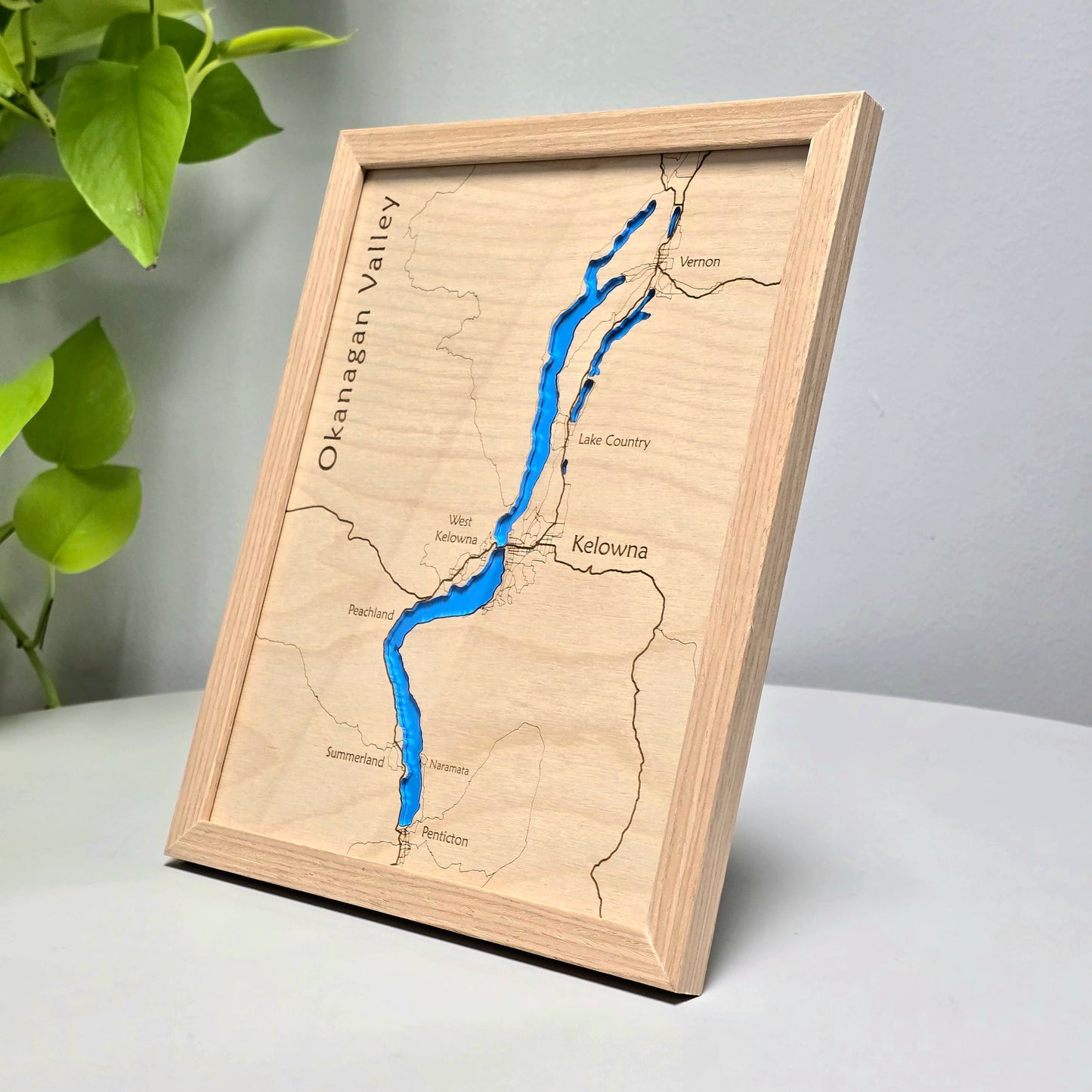 Okanagan Valley | 8x10 Framed Wood Map