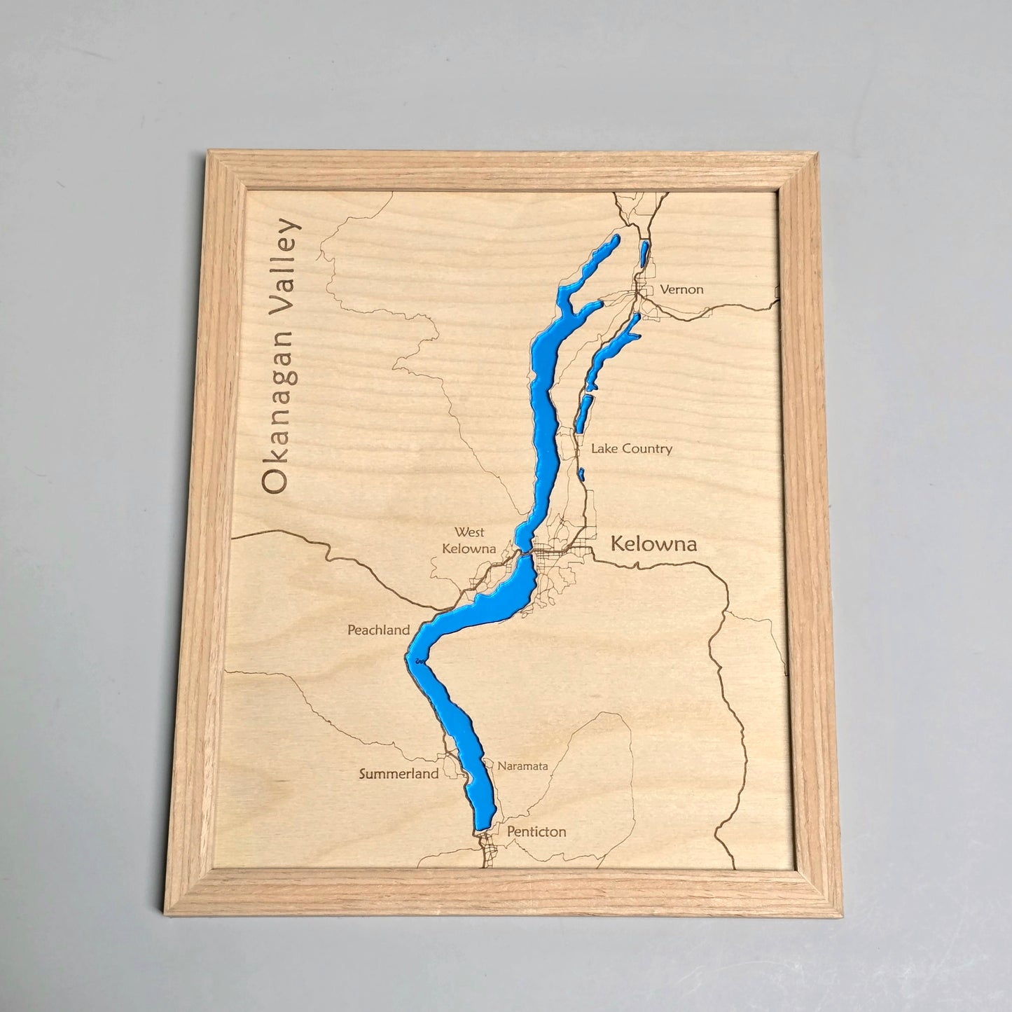 Okanagan Valley | 8x10 Framed Wood Map