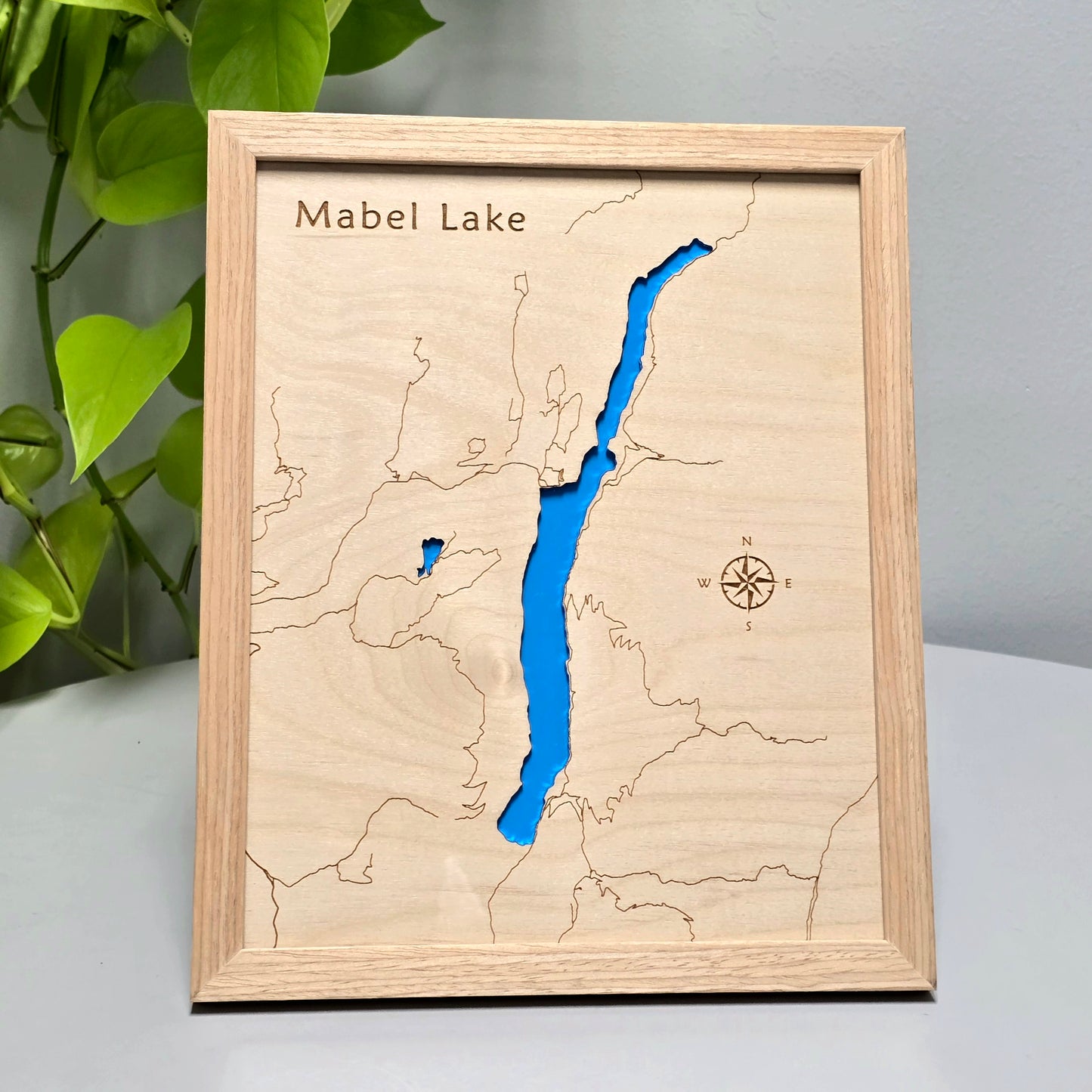 Mabel Lake | 8x10 Framed Wood Map
