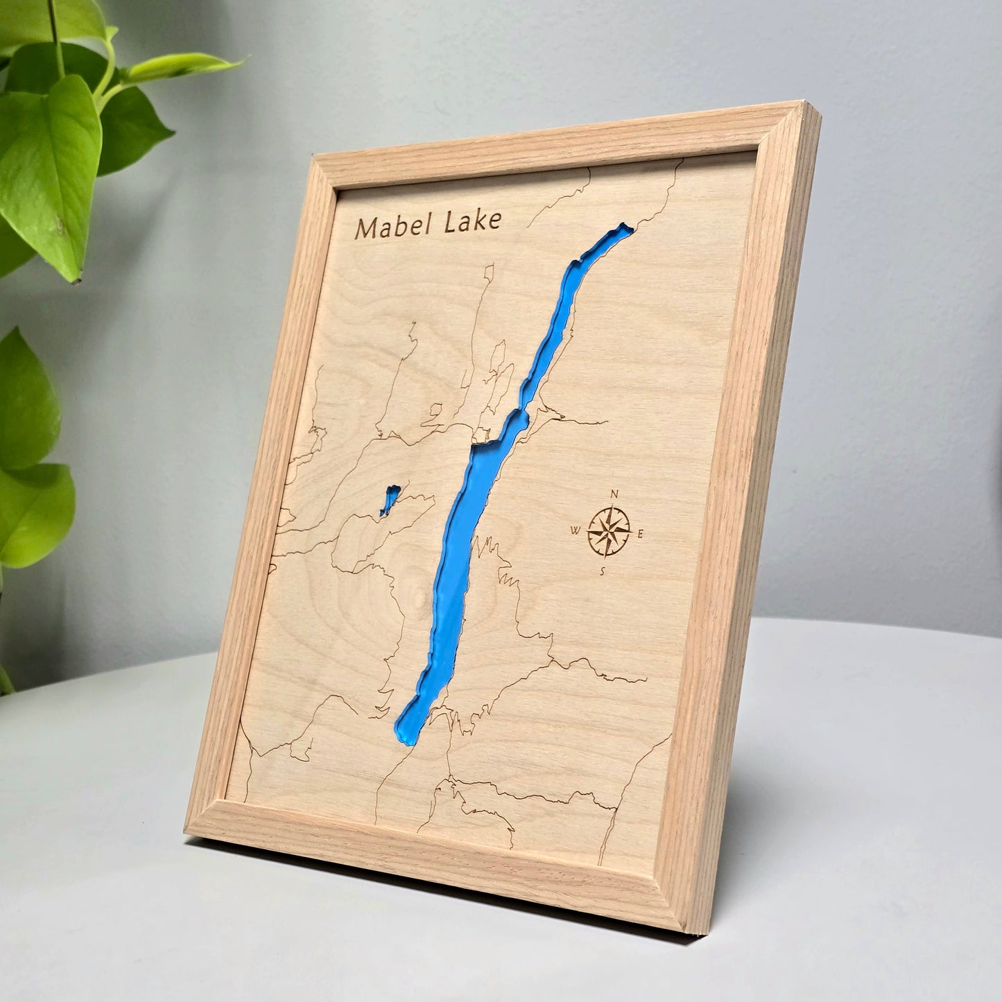 Mabel Lake | 8x10 Framed Wood Map