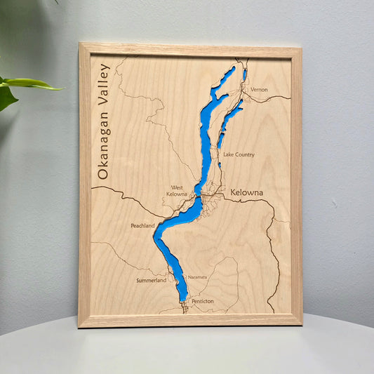 Okanagan Valley | 11x14 Framed Wood Map