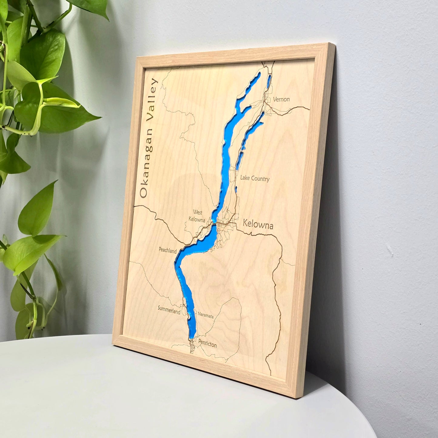 Okanagan Valley | 11x14 Framed Wood Map