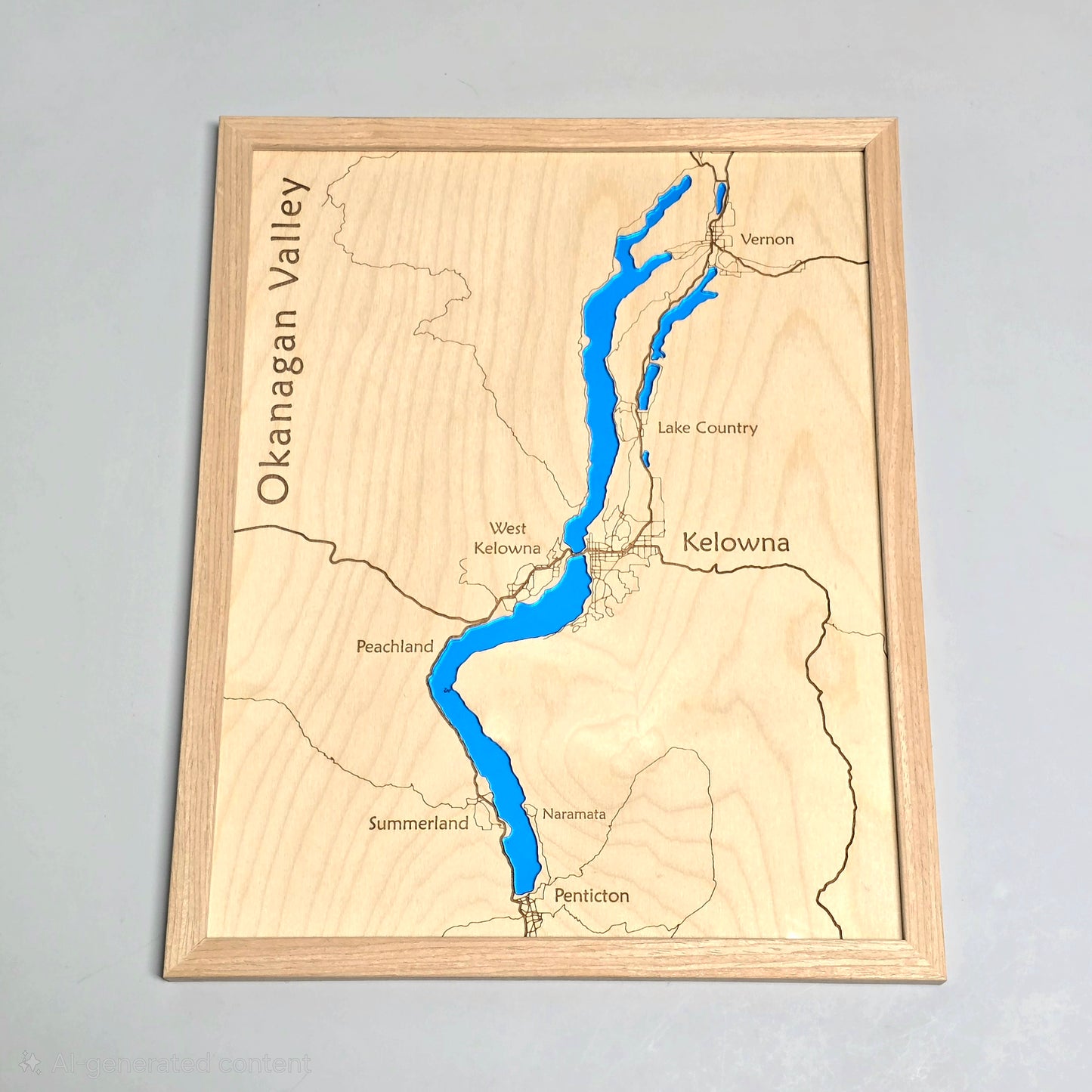 Okanagan Valley | 11x14 Framed Wood Map