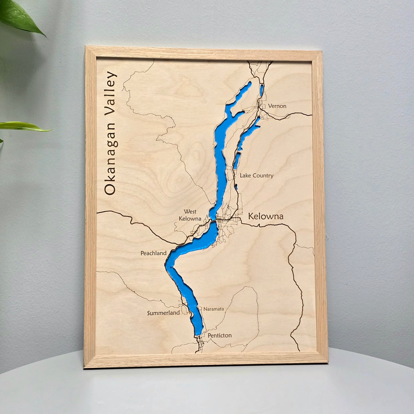 Okanagan Valley | 12x16 Framed Wood Map
