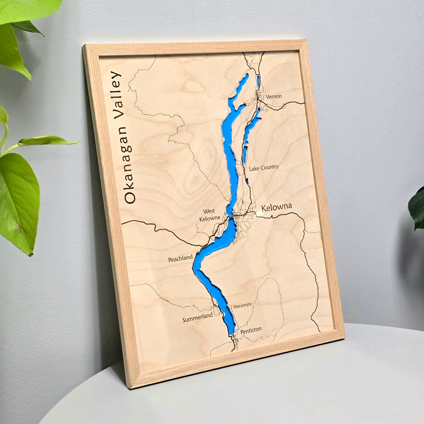 Okanagan Valley | 12x16 Framed Wood Map