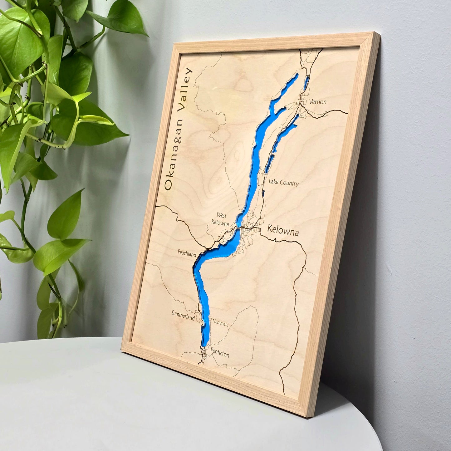 Okanagan Valley | 12x16 Framed Wood Map