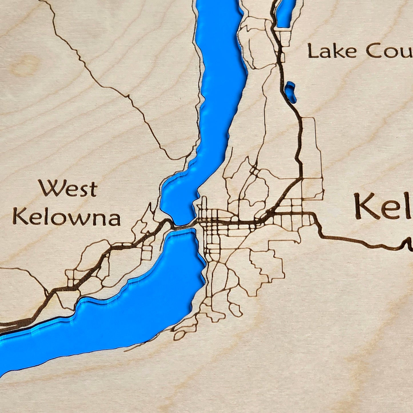 Okanagan Valley | 12x16 Framed Wood Map