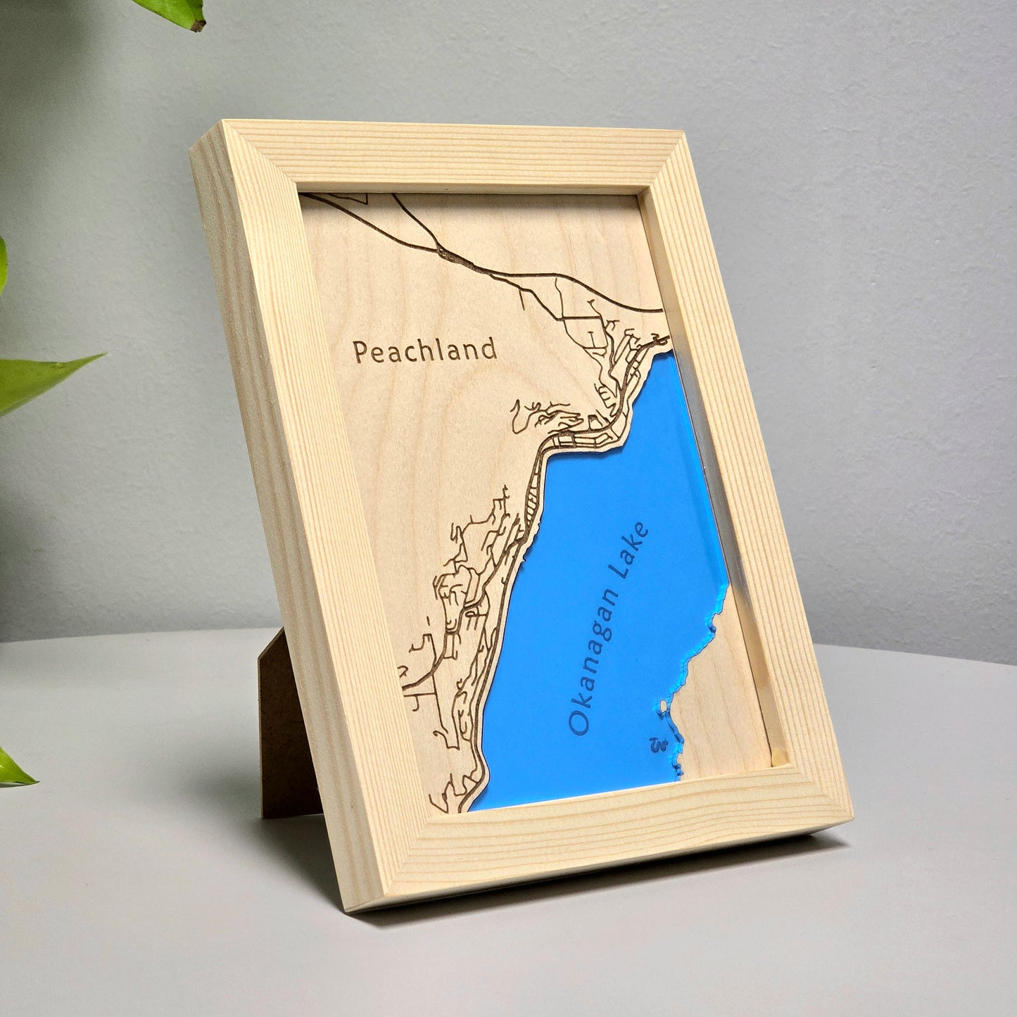 Peachland | 5x7 Framed Wood Map
